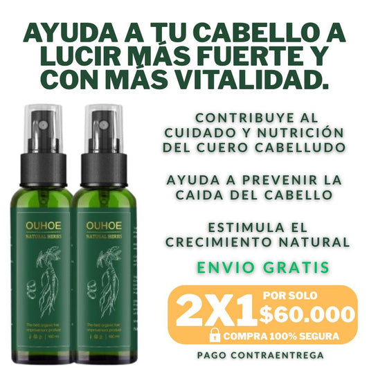 Spray OUHOE® 2X1 - Tratamiento Para Prevenir La Caída Del Cabello