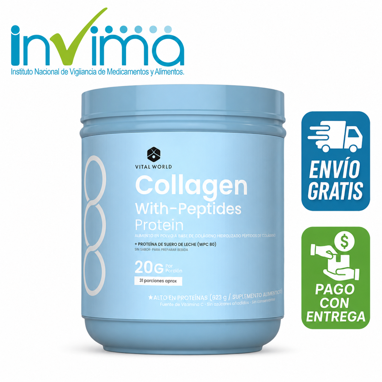 Collagen With-Peptides Protein con invima