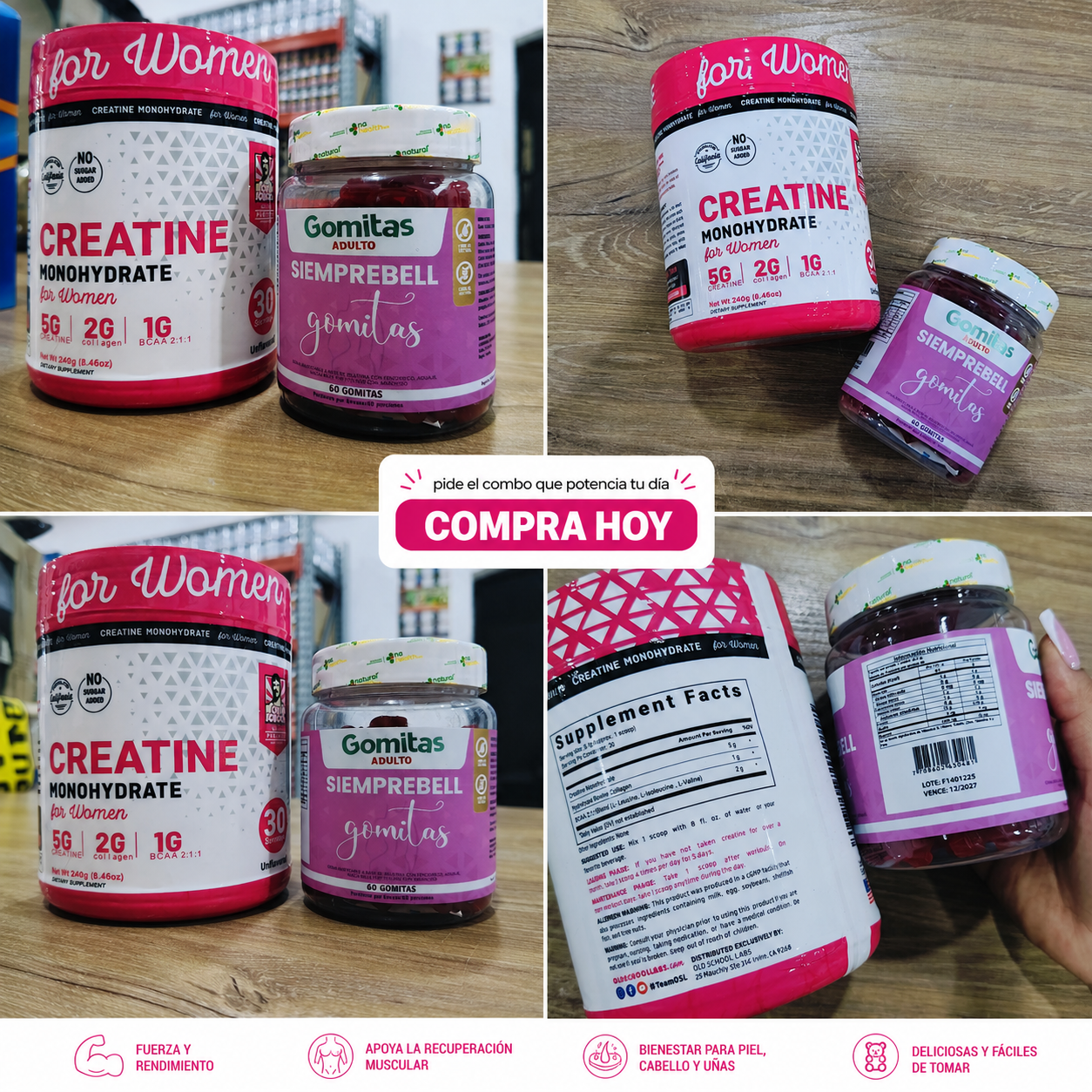 CREATINA MUJER + SIEMPREBELL CON INVIMA