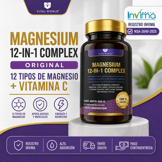 MAGNESIO 12 en 1 COMPLEX  CON INVIMA